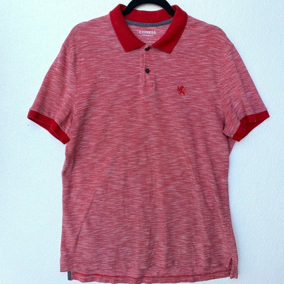 Express Men Pique Polo Shirt‎ Size Large Red - Picture 1 of 6